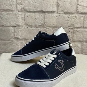 True Religion Suede&Canvas Blue Sneaker Shoes Sz10